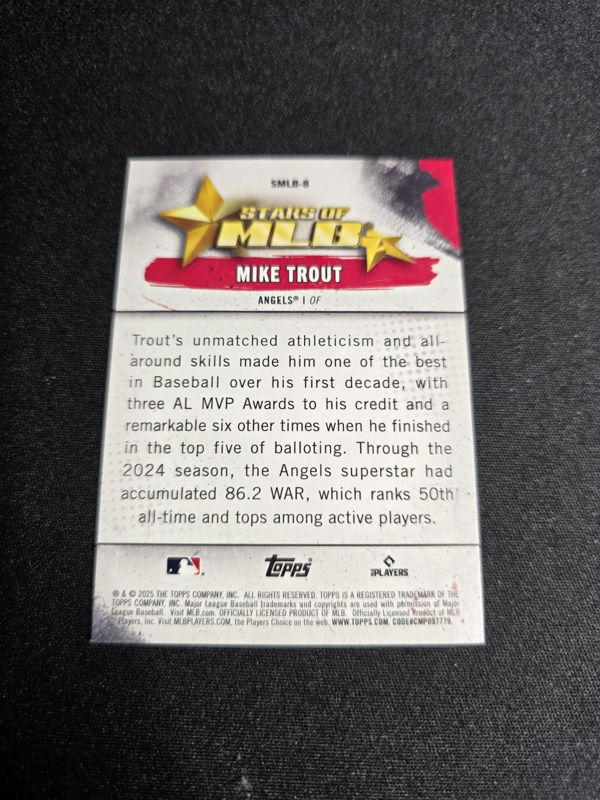 2025 Topps Series 1 Mike Trout Stars Of The MLB SMLB-8 Angels NM