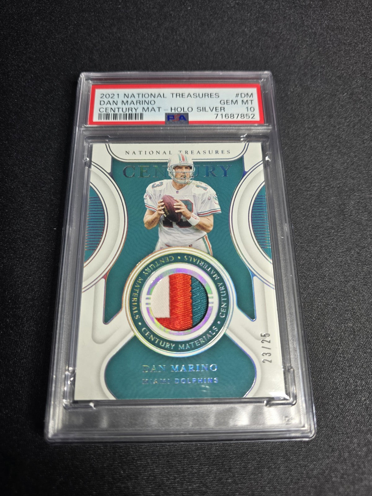 2021 Panini National Treasures Dan Marino Century 23/25 Patch GEM MT 10 Pop 1