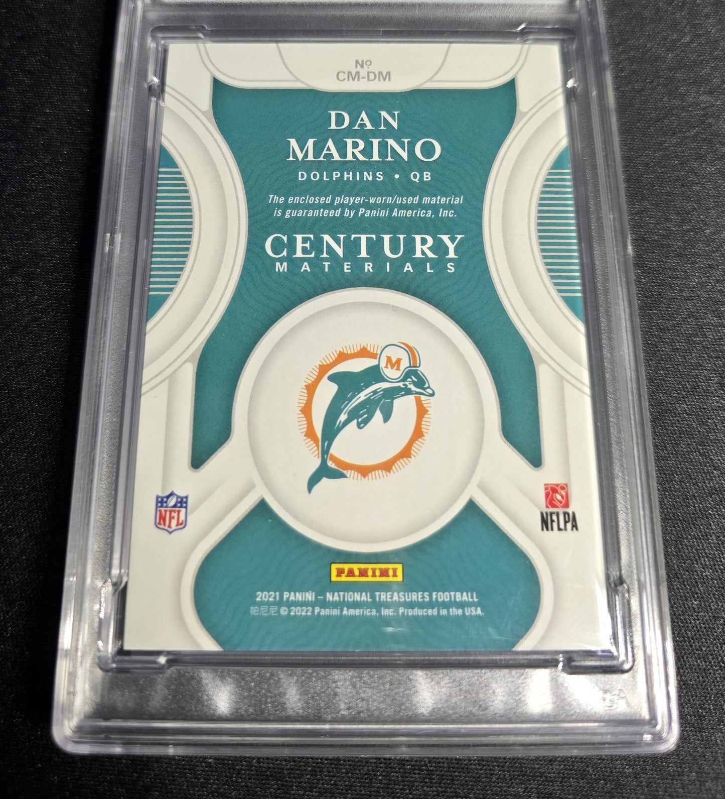 2021 Panini National Treasures Dan Marino Century 23/25 Patch GEM MT 10 Pop 1