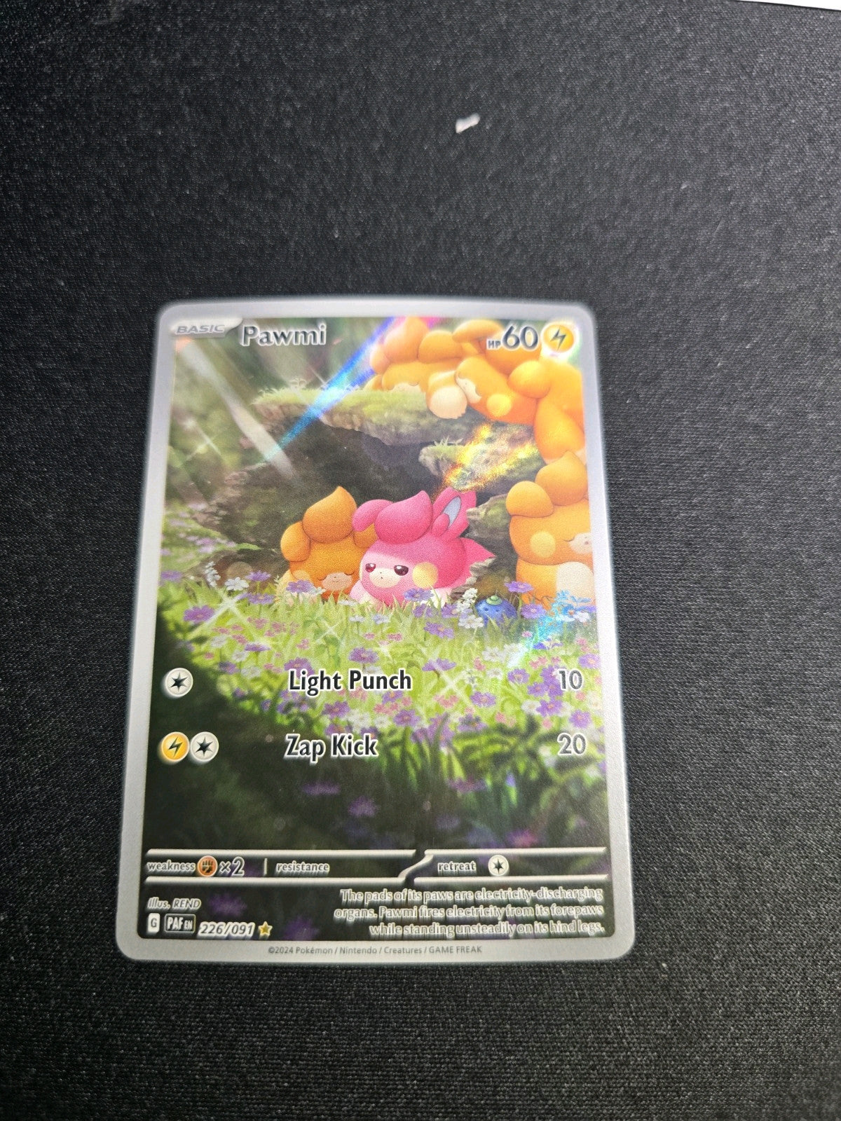 Pawmi 226/091 Full Art Illustration Rare Paldean Fates Pokemon TCG Card NM 2024