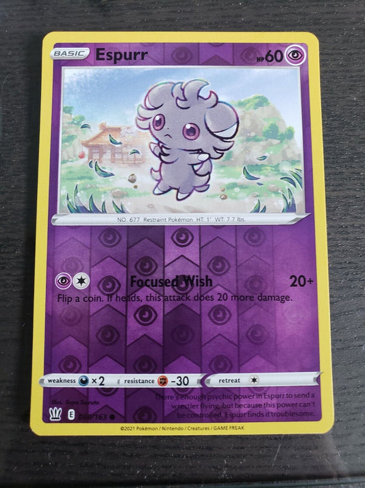 Pokémon TCG Espurr Sword & Shield - Battle Styles 060/163 Reverse Holo Common 