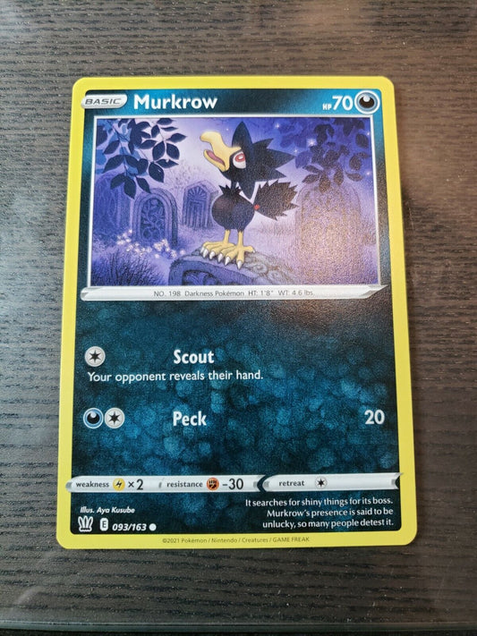 Pokemon - Murkrow - Battle Styles - 093/163 - common card- NM - 2021