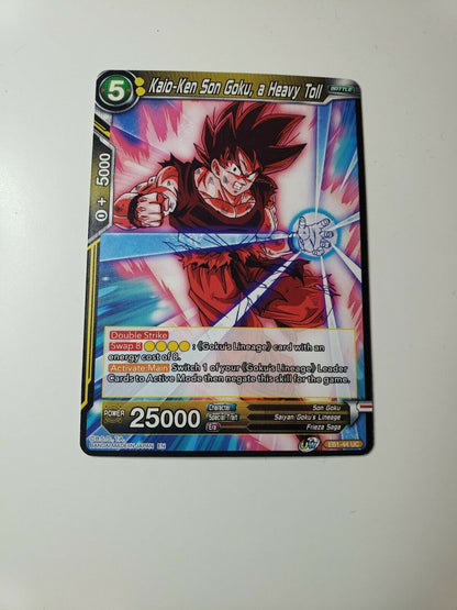Kaio-Ken Son Goku, a Heavy Toll Dragon Ball Super card game UWS Base Card 
