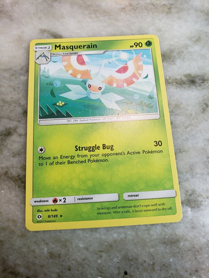 Pokemon TCG: Masquerain 8/149 Rare Sun & Moon Mint/Near Mint - 2017