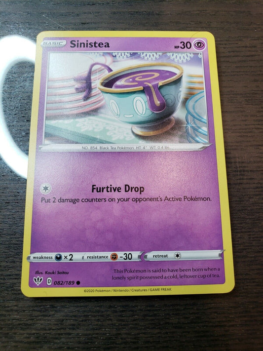 Pokemon TCG Sword And Shield Darkness Ablaze Sinistea 82/189 Common Card 2020