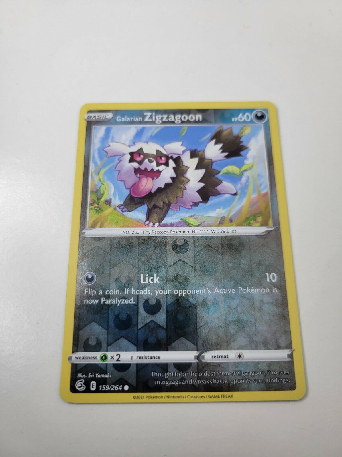 Pokémon TCG Galarian Zigzagoon Fusion Strike 159/264 Reverse Holo Common Card NM