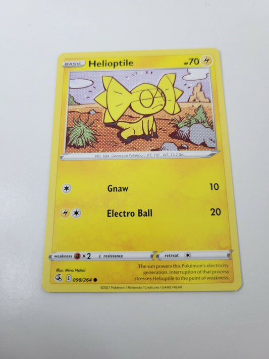 Pokémon TCG Helioptile Fusion Strike 098/264 Regular Common Card NM 2021