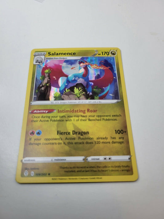 Pokémon TCG Salamence Evolving Skies 109/203 Holo Rare Card NM 2021