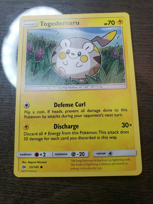 Pokemon TCG Sun And Moon Base Set Togedemaru Common Card 53/149 2017
