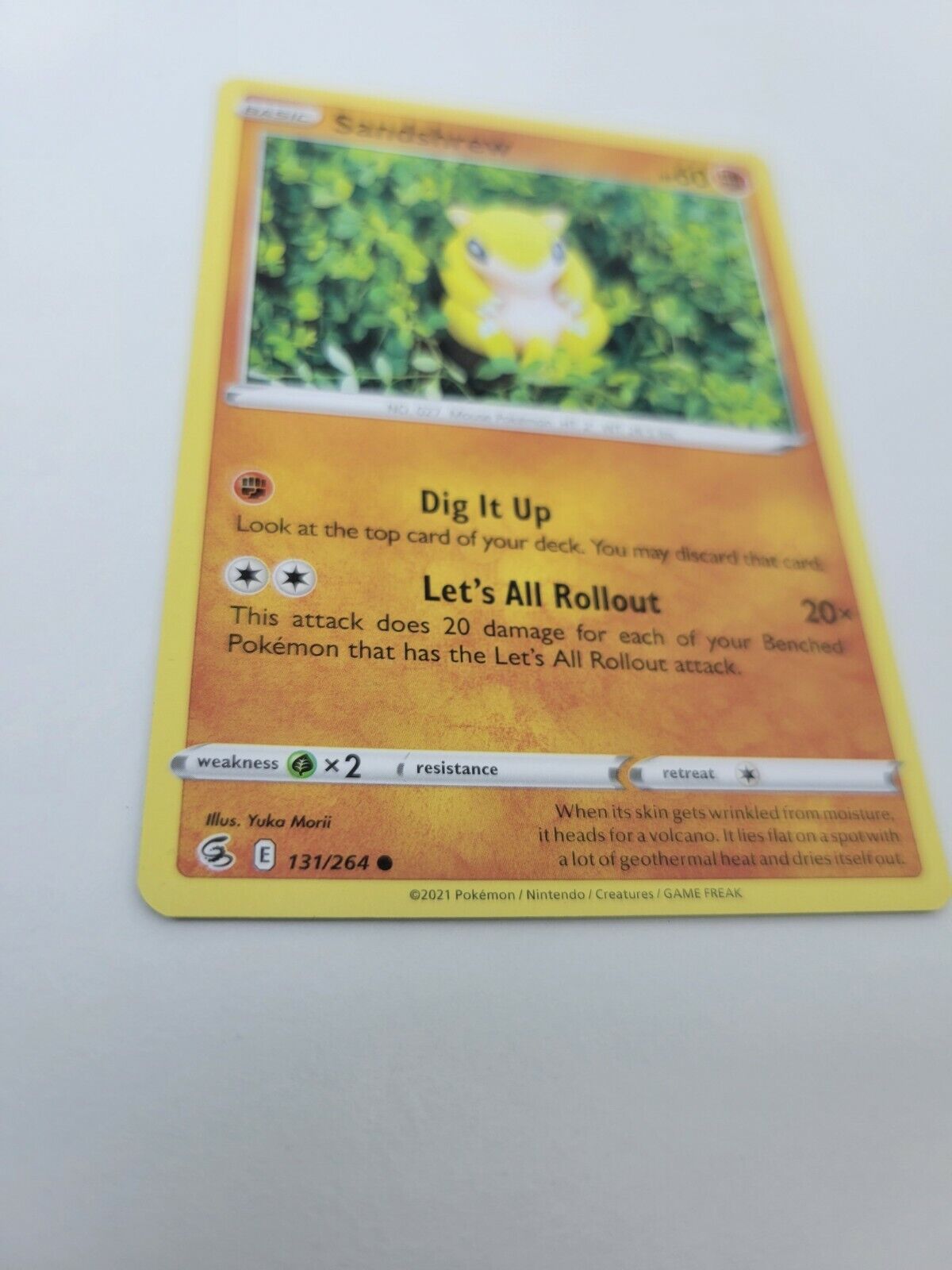 Pokémon TCG Sandshrew Fusion Strike 131/264 Regular Common Card NM 2021