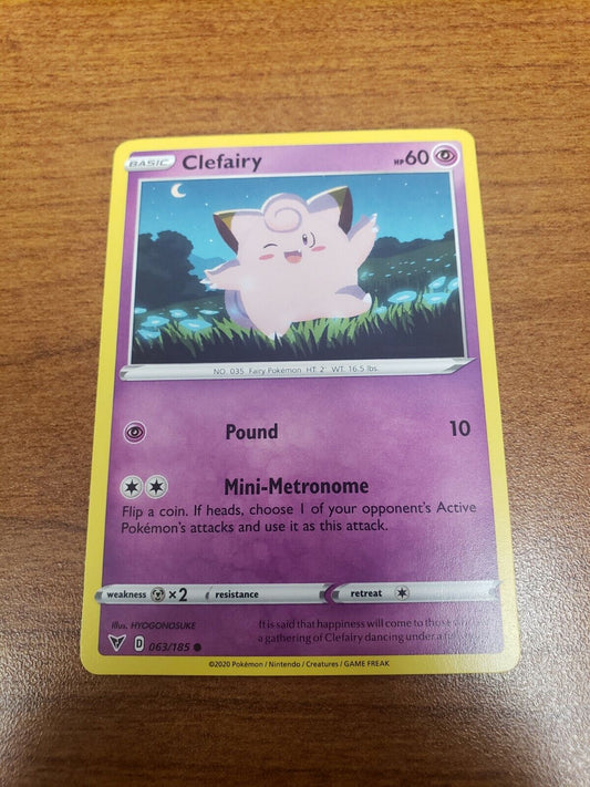 Pokémon TCG Vivid Voltage Clefairy 63/185 Regular Common Card NM 2020