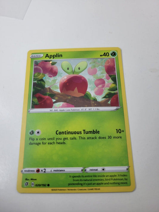 Pokémon TCG Applin Rebel Clash 020/192 Holo Common Card NM 2020