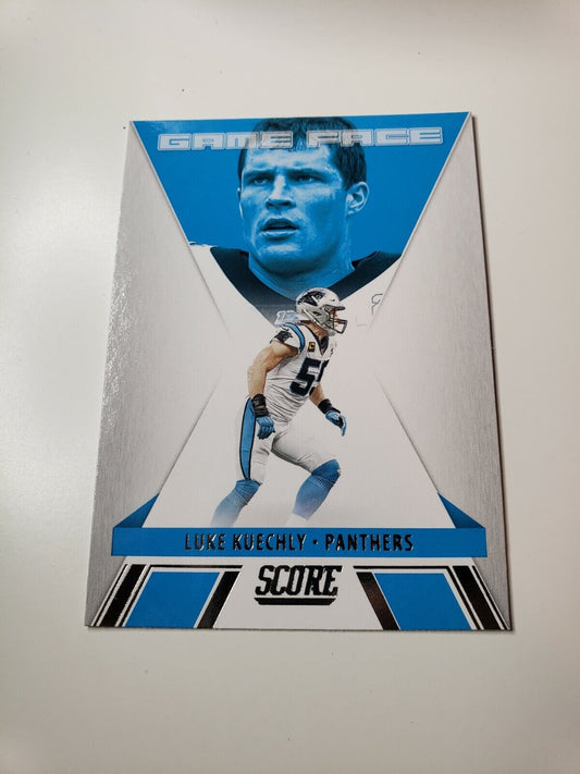 LUKE KUECHLY 2021 PANINI SCORE "GAME FACE" INSERT FOOTBALL CARD GF7 PANTHERS