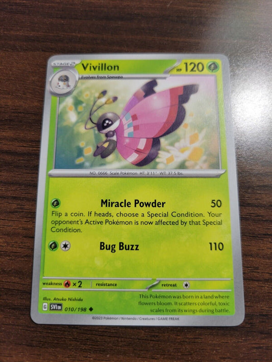 Pokémon TCG Scarlet & Violet Vivillon 010/198 Regular Uncommon Card NM 2023
