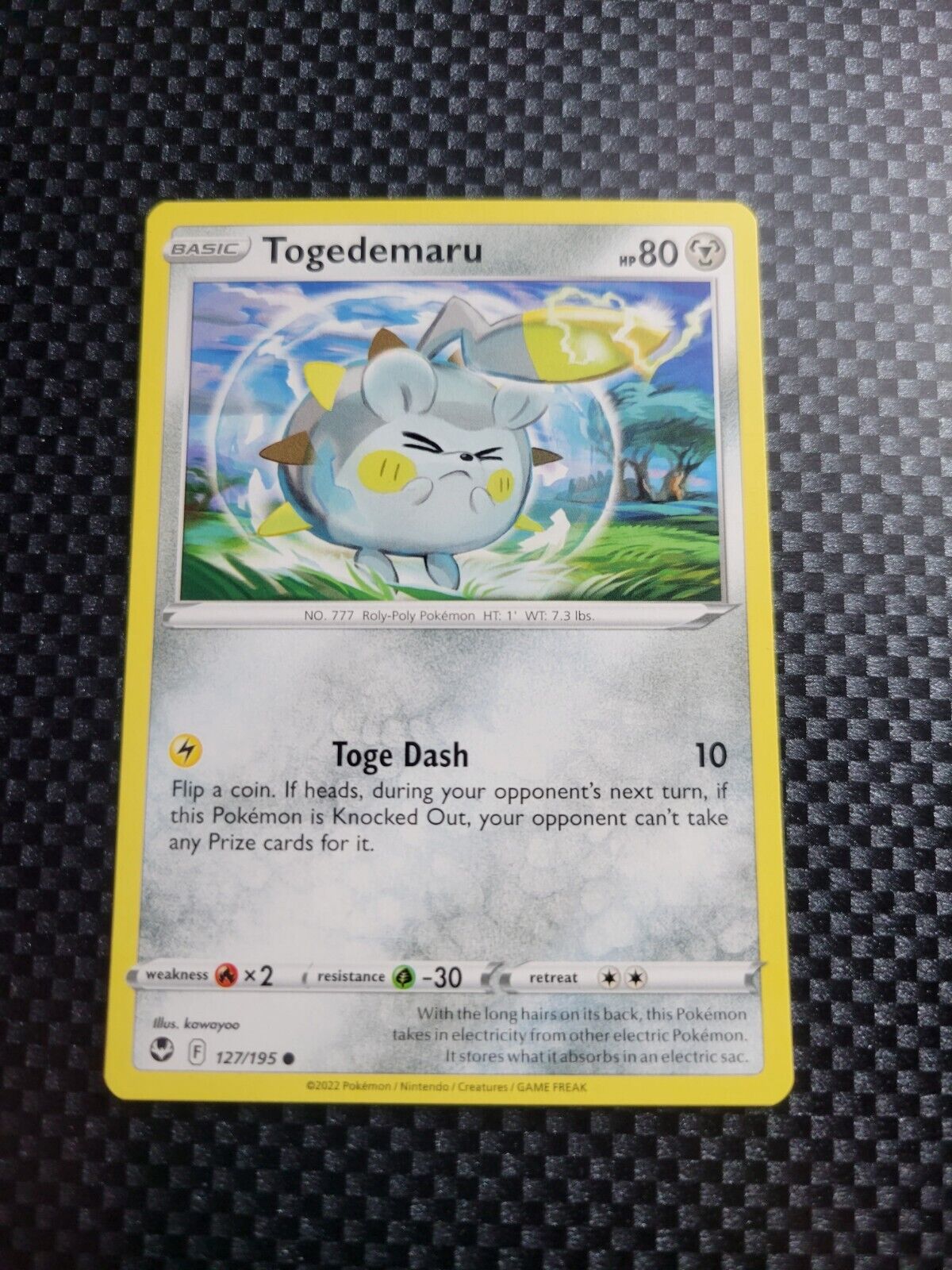 Pokémon TCG Togedemaru Silver Tempest 127/195 Regular Common Card NM 2022