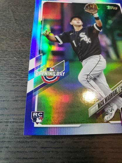 2021 Topps Opening Day #153 Blue Foil Nick Madrigal RC Chicago White Sox