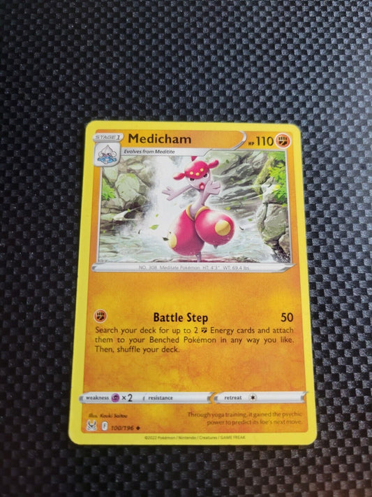 Pokémon TCG Medicham Lost Origin 100/196 Regular Uncommon Card NM 2022