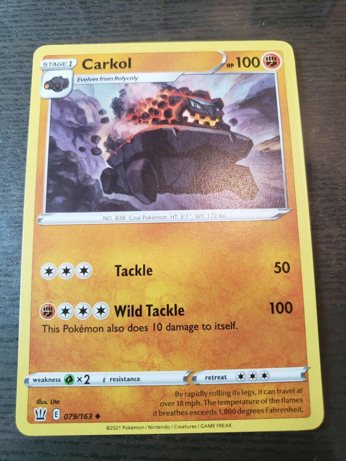 Pokemon S&S Battle Styles Set Carkol 079/163 - Near Mint (NM) 2021
