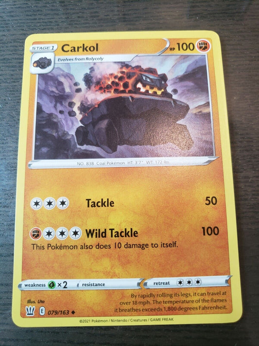 Pokemon S&S Battle Styles Set Carkol 079/163 - Near Mint (NM) 2021