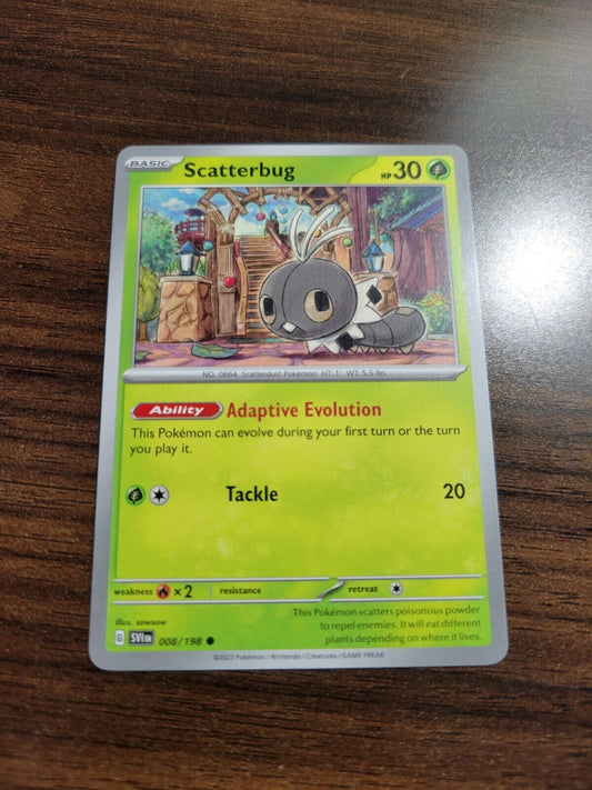 Pokémon TCG Scarlet & Violet Scatterbug 008/198 Regular Common Card NM 2023