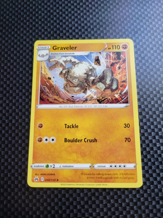 Pokémon TCG Crown Zenith Graveler 68/159 Regular Uncommon Card NM 2023