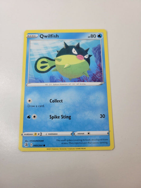 Pokémon TCG Qwilfish Fusion Strike 060/264 Regular Common Card NM 2021