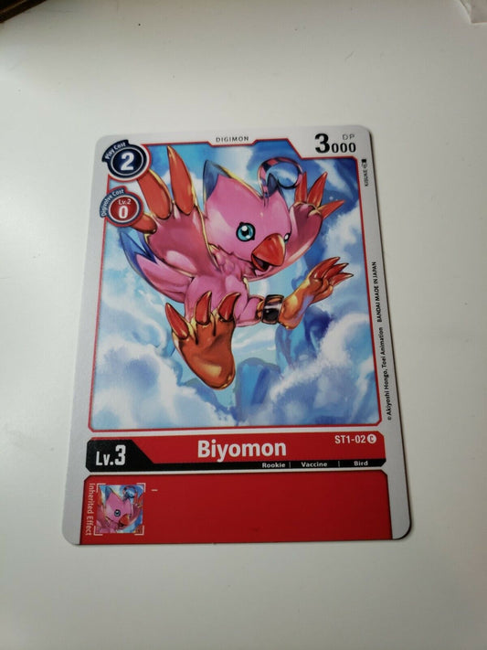 Biyomon  ST1-02 C NM Digimon CCG Starter Deck Gaia Red Common card 2021 
