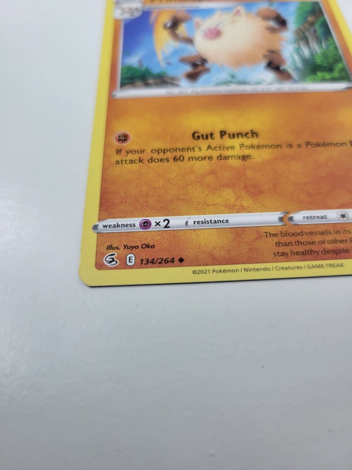 Pokémon TCG Primeape Fusion Strike 134/264 Regular Uncommon Card NM 2021