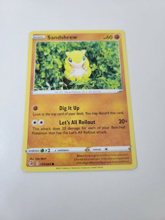 Pokémon TCG Sandshrew Fusion Strike 131/264 Regular Common Card NM 2021