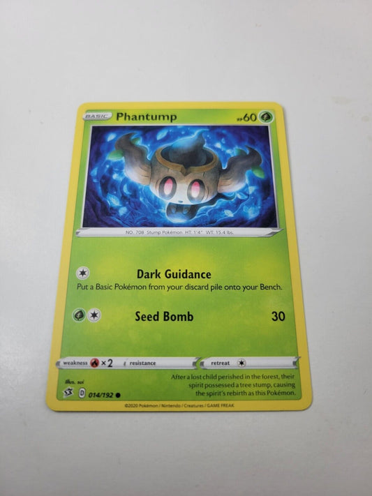 Pokémon TCG Phantump Rebel Clash 014/192 Regular Common Card NM 2020
