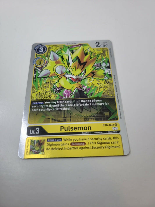YELLOW  Pulsemon BT6-033  Holo Digimon CCG Card Double Diamond English NM 2021