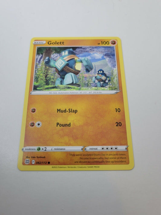 Pokemon TCG Brilliant Stars Golett 82/172  Regular Common Card NM 2022