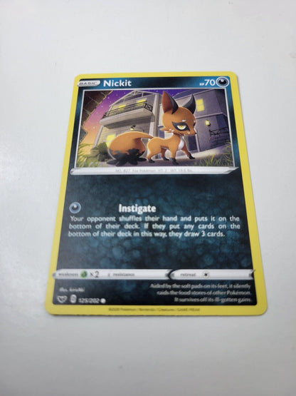 Pokémon TCG Nickit Sword & Shield Base Set 125/202 Regular Common Card NM 2020