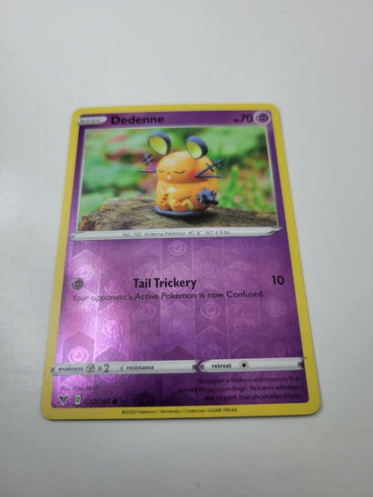 Pokémon TCG Dedenne Vivid Voltage 077/185 Reverse Holo Common Card NM 2020