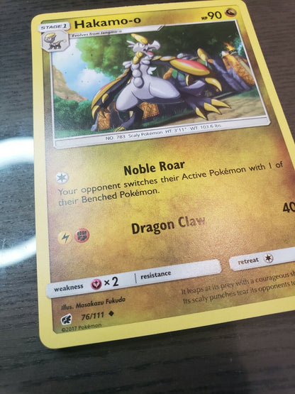 Pokemon tcg sun and moon Crimson Invasion Hakamo-o Uncommon Card 76/111 2017 NM
