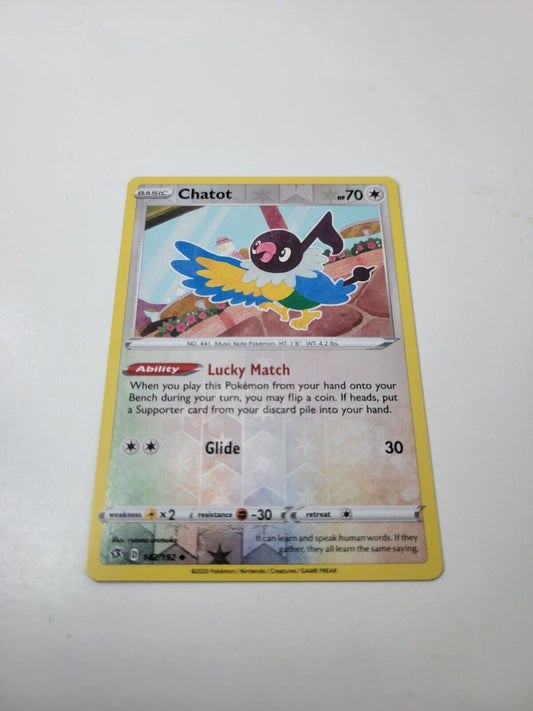 Pokémon TCG Chatot Rebel Clash 142/192 Reverse Holo Uncommon Card NM 2020