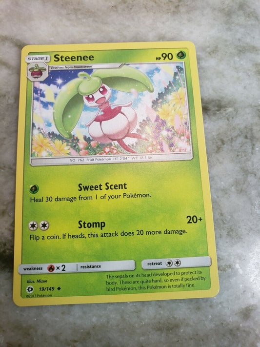 Pokemon TCG Steenee 19/149 Sun And Moon Base Set 2017