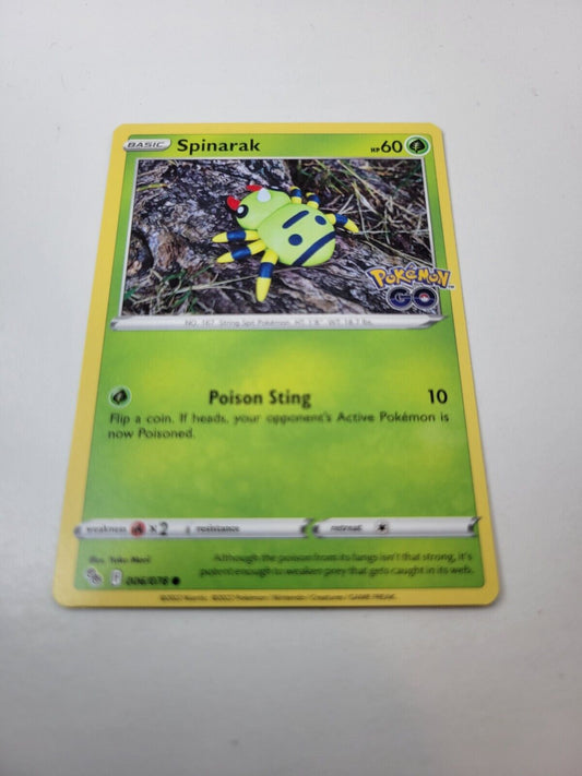 Pokémon TCG Spinarak Pokémon Go 006/78 Regular Common Card NM 2022
