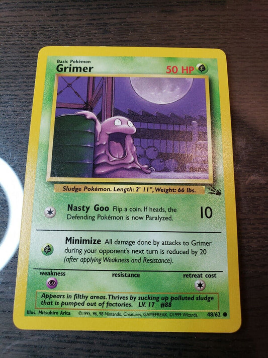 Pokemon TCG Fossil Set Grimer Common Card 48/62 1999 wotc