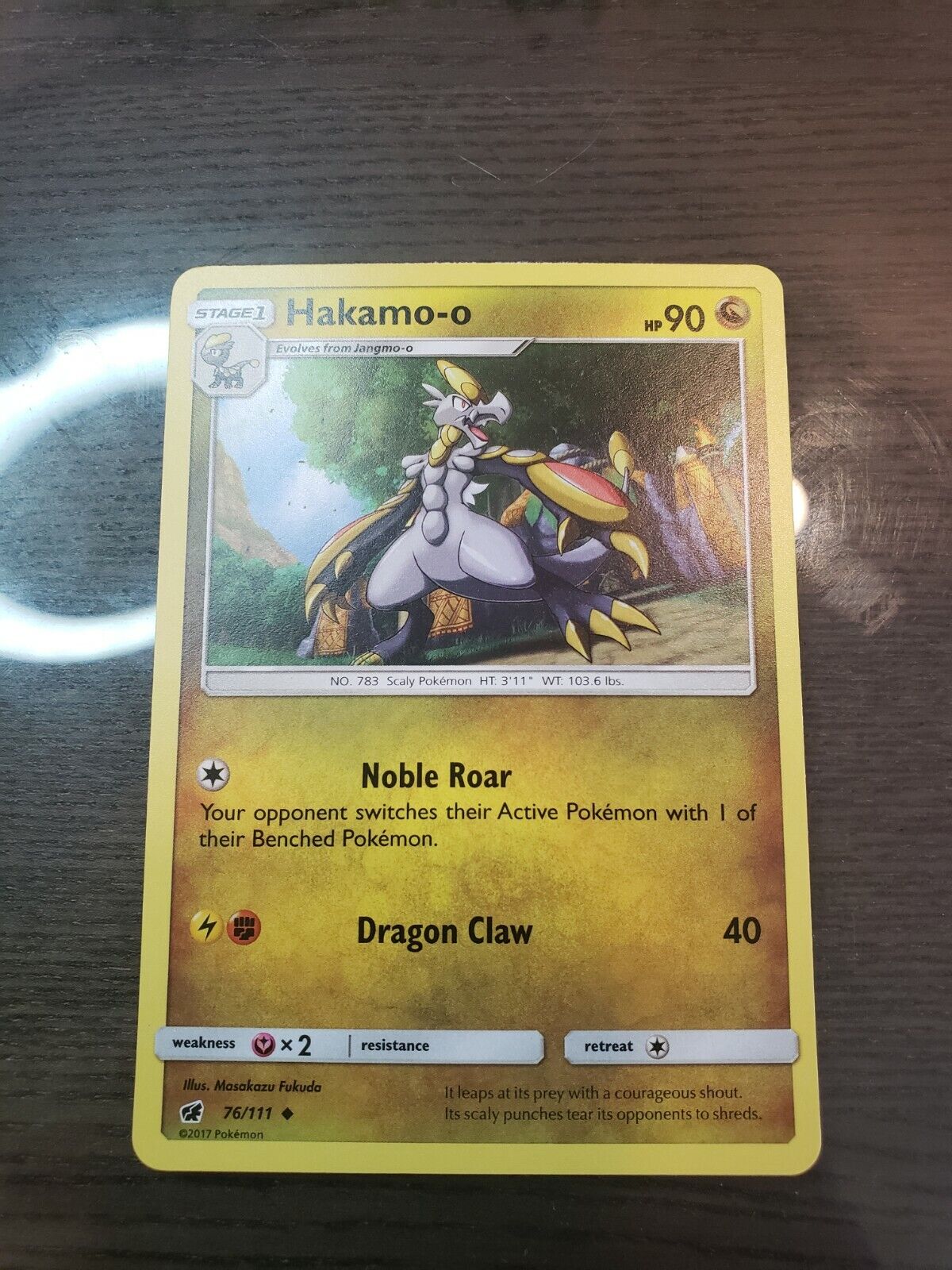 Pokemon tcg sun and moon Crimson Invasion Hakamo-o Uncommon Card 76/111 2017 NM