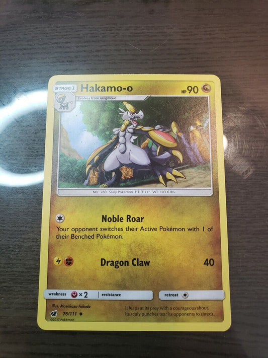 Pokemon tcg sun and moon Crimson Invasion Hakamo-o Uncommon Card 76/111 2017 NM