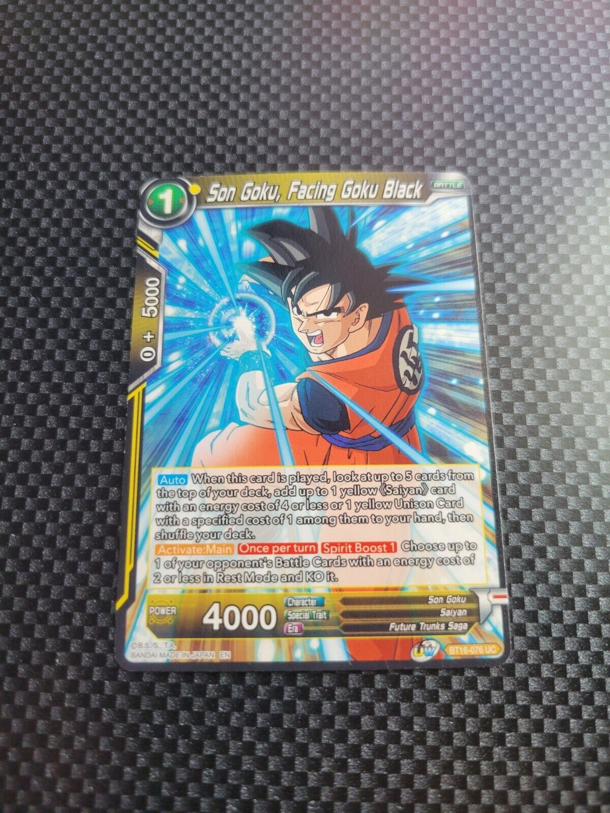 DBS Son Goku, Facing Goku Black BT16-076 UC Regular Card NM 