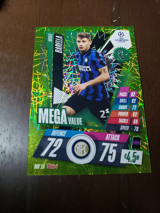 2021 Topps Match Attax Nicolò Barella Inter Milan MV-16 UEFA Champions League