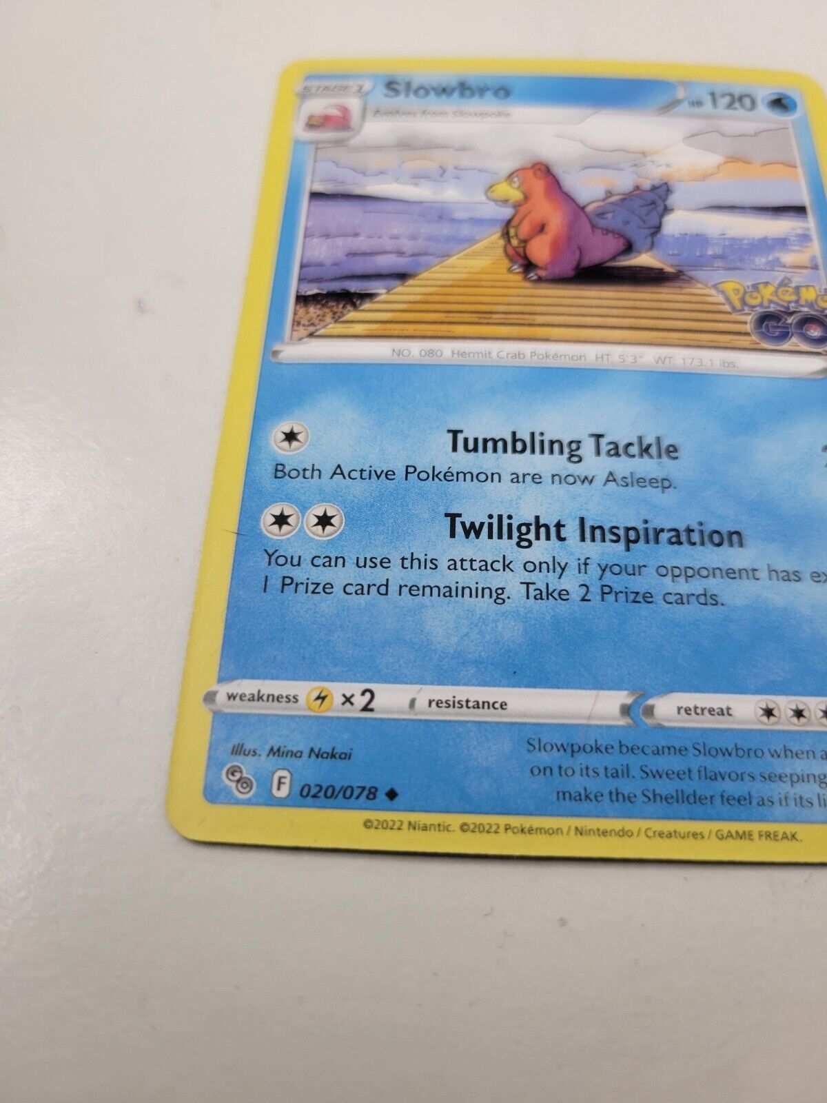 Pokémon TCG Slowbro Pokemon GO 020/078 Regular Uncommon Card NM 2022
