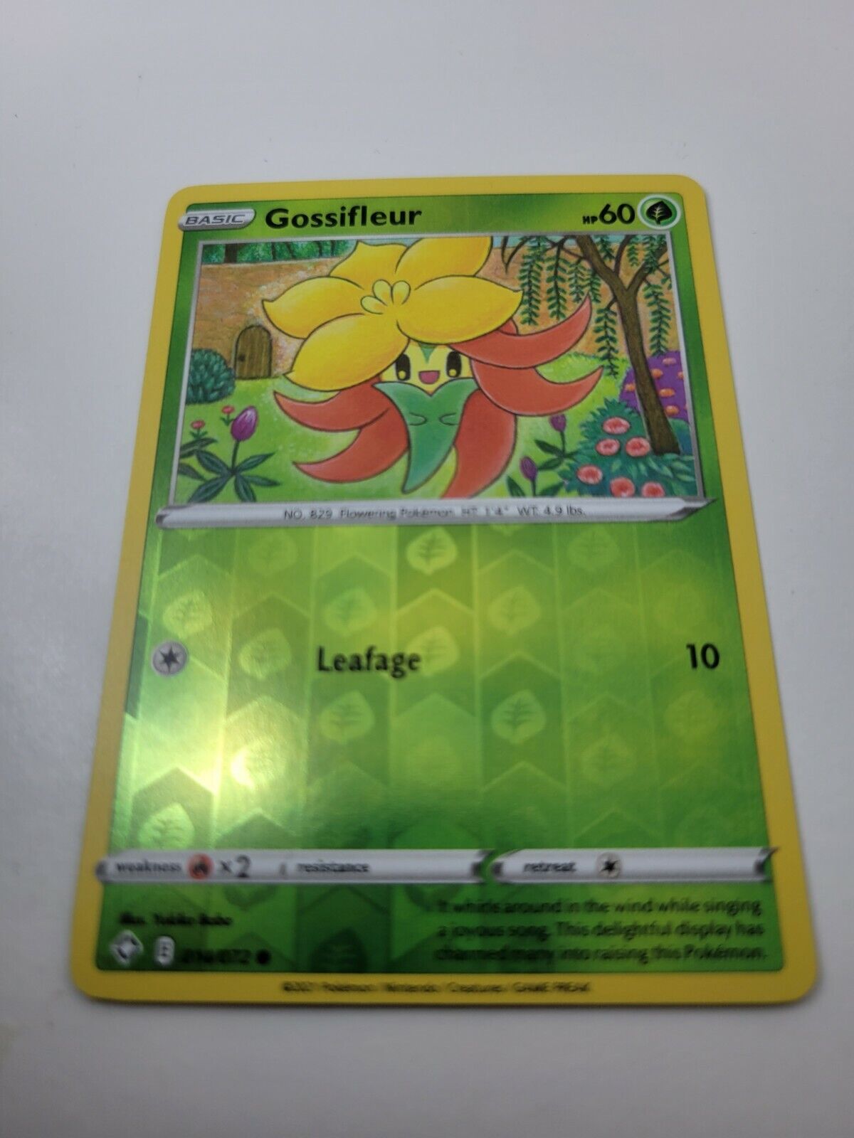 Pokémon TCG Gossifleur Shining Fates 014/072 Reverse Holo Common Card NM 2021