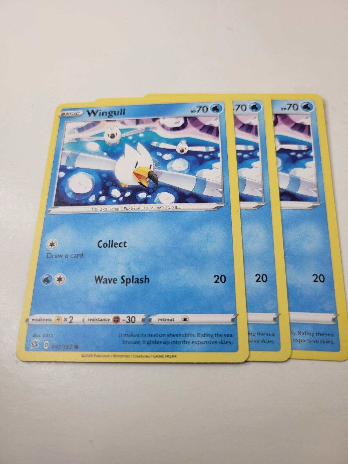 Pokémon TCG Wingull Rebel Clash 041/192 Regular Common Card NM 2020