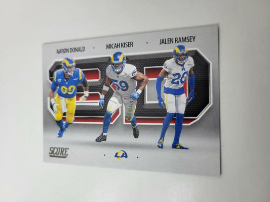 2021 Panini Score 3D Aaron Donald-Jalen Ramsey-Micah Kiser #3D8 LA Rams