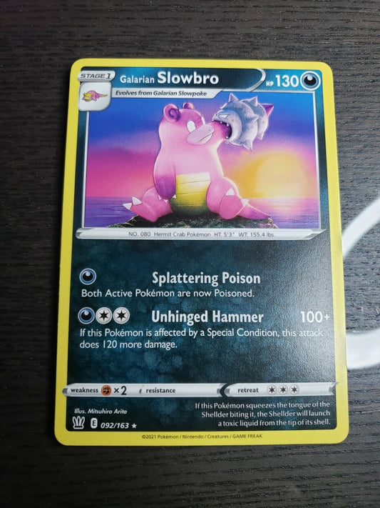 GALARIAN SLOWBRO 1x 092/163 Rare Pokemon Sword & Shield Battle Styles Non-Holo