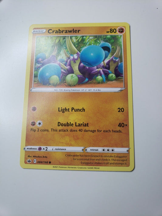 Pokémon TCG Crabrawler Chilling Reign 084/198 Regular Common Card NM 2021