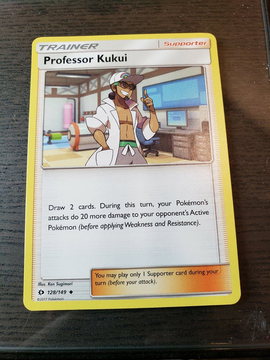 Pokemon Sun & Moon Base Set Professor Kukui Uncommon Trainer Card 128/149 NM